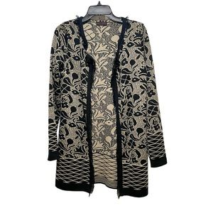 Gottardi Collection Wool Blend Ling Cardigan with Fringe